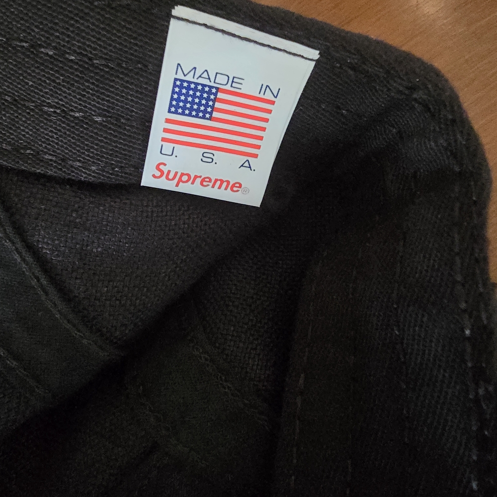 Supreme Black Linen Fitted Camp Cap - Picture 6 of 7